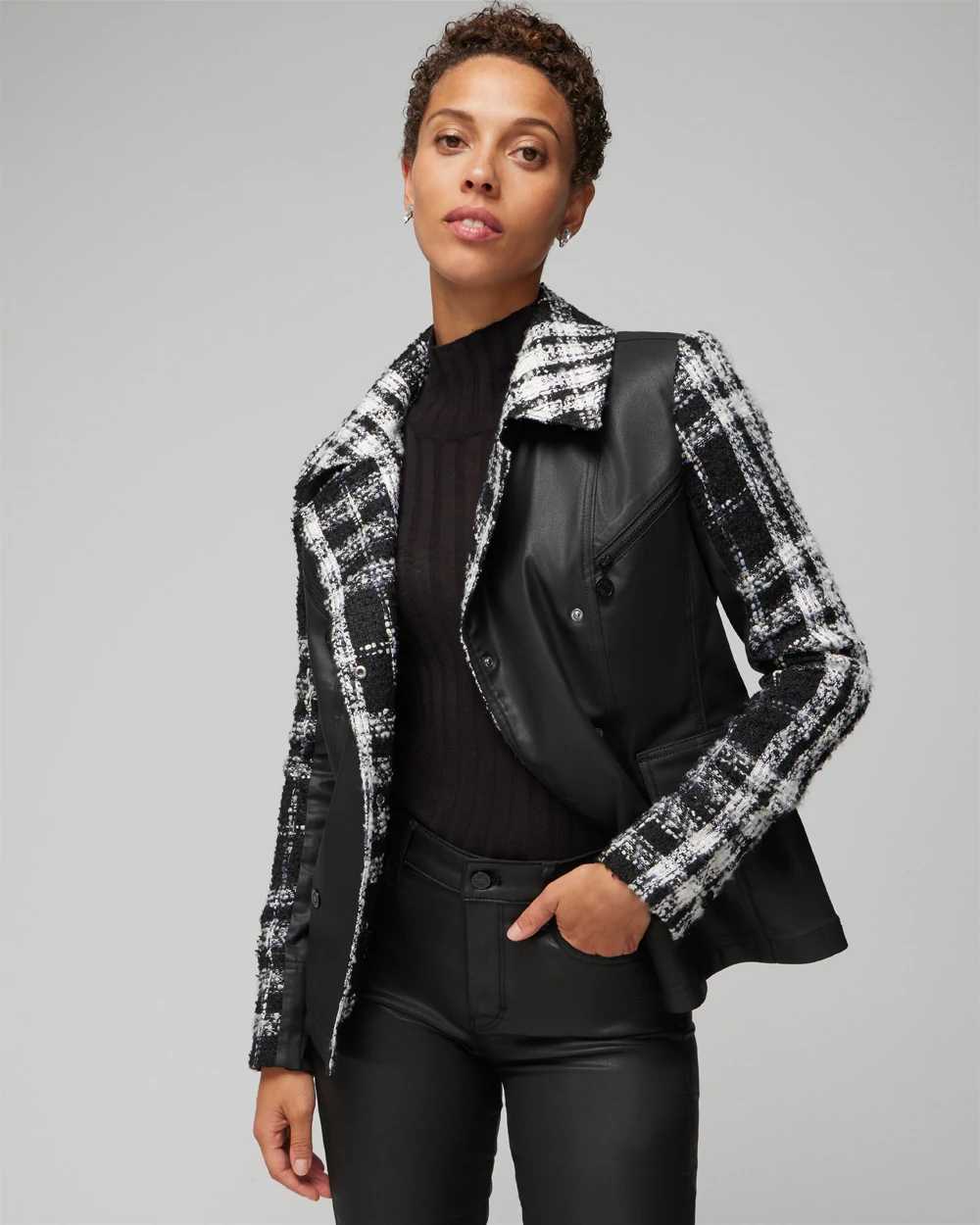 White house black market tweed moto jacket hotsell